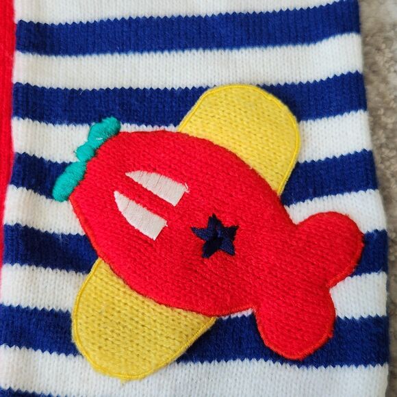 Tiny Tots vintage pilot plane sweater primary colors color block 24 months - Picture 5 of 10